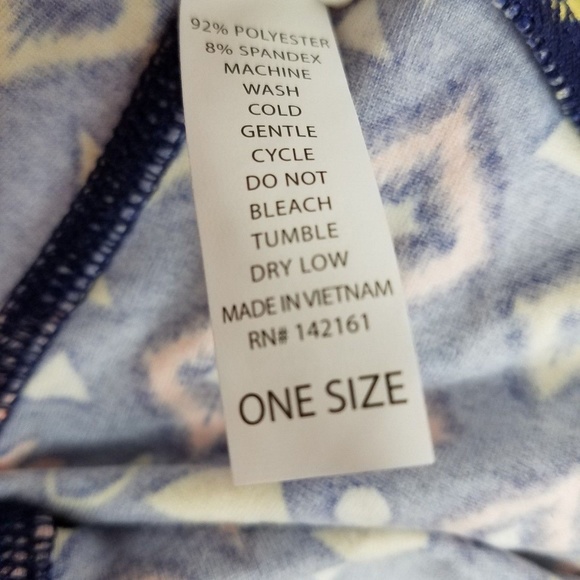 Lularoe OS Leggings Women One Size Blue Coral NWOT - Picture 4 of 5